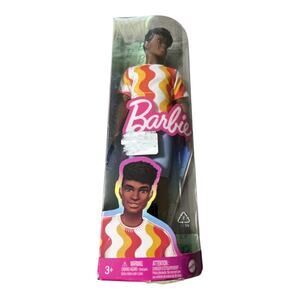 Barbie Fashionistas African American Ken Doll #220 Hearing Aids & Orange Shirt